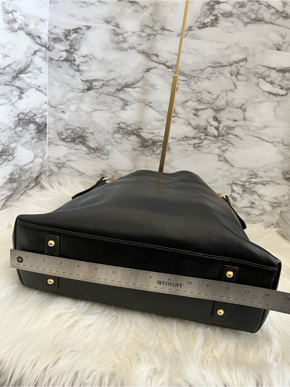 Dooney & Bourke Florentine Black Leather Copper Shoulder Bag - Picture 11 of 14